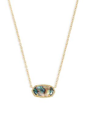 Elisa Gold Pendant Necklace in Abalone Shell